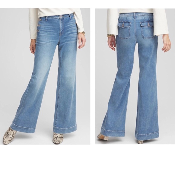 NWT Chico’s Button Flare Jean - Picture 3 of 16